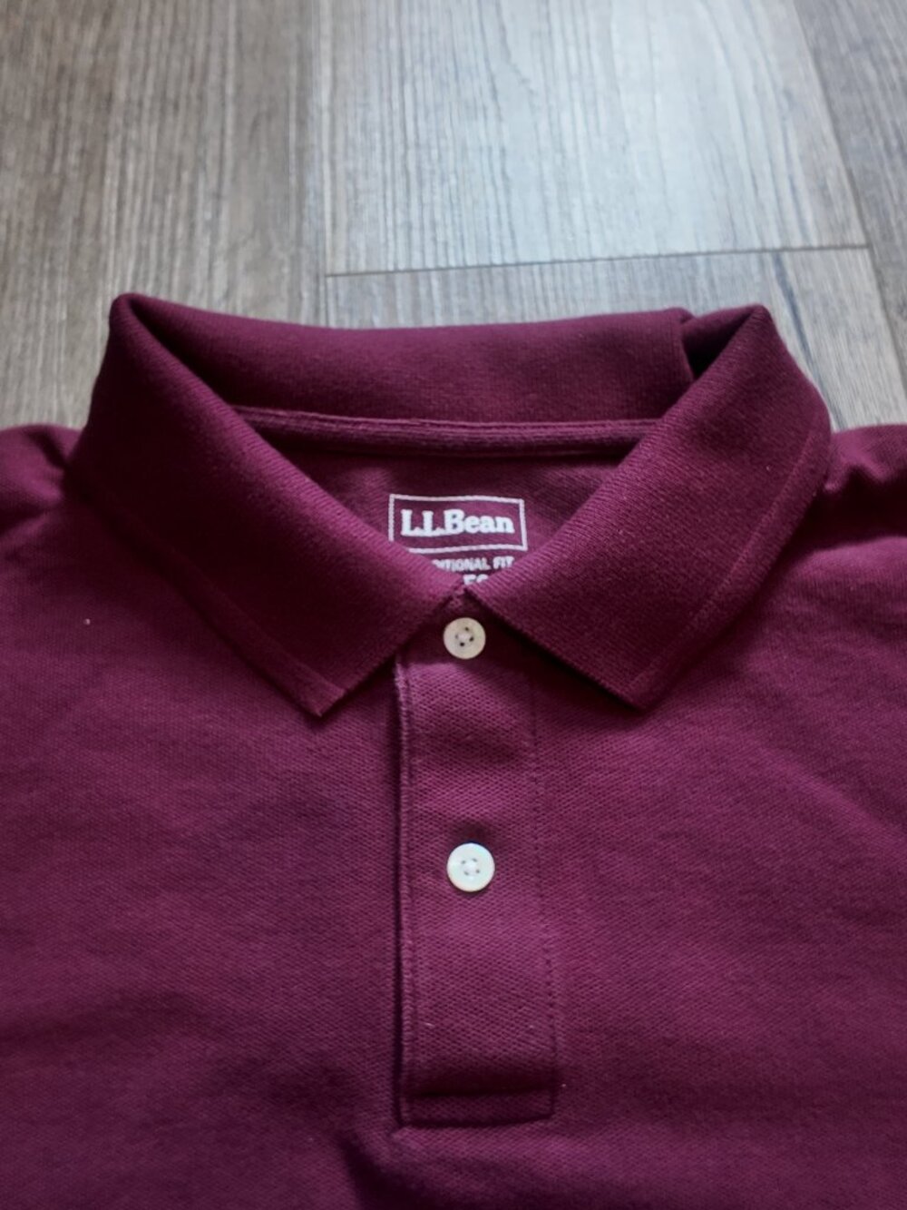 Maroon L.L Bean Men´s Traditional Fit Short-Sleeve Pique Polo Size Large - Picture 2 of 5